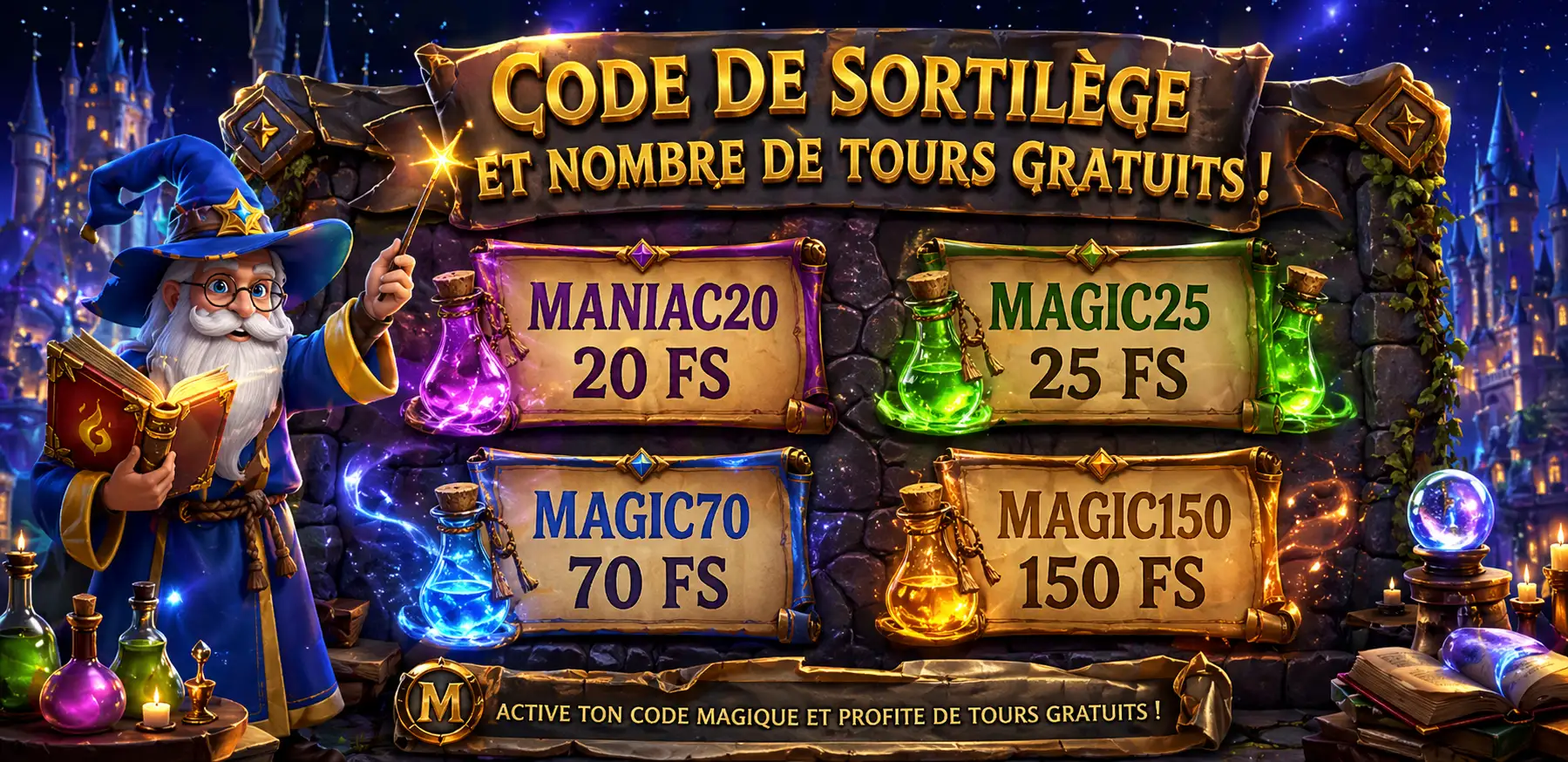 Codes bonus Merlin Casino