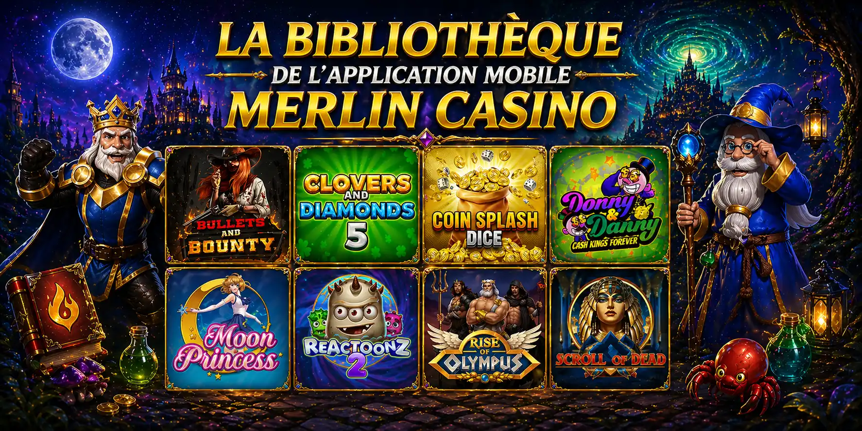 Bibliothèque jeux Merlin Casino
