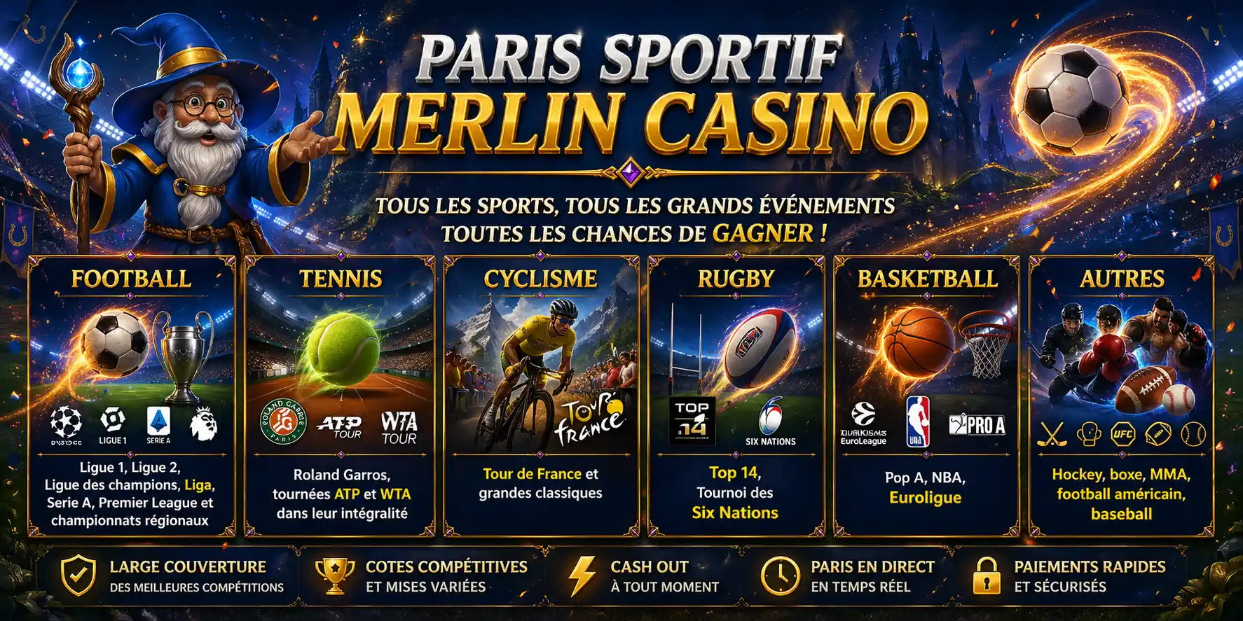 Paris sportifs Merlin Casino