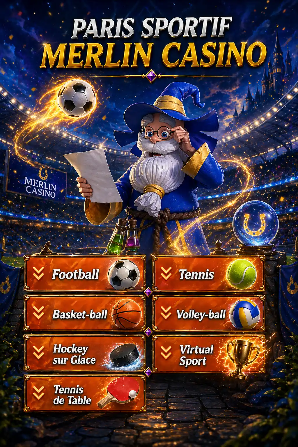 Sports Merlin Casino interface